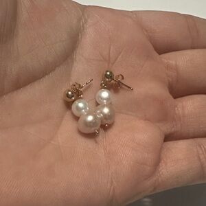 10k Genuine Pearl Stud Earrings